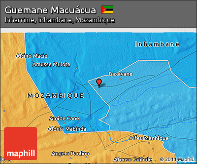 Political 3D Map of Guemane Macuácua
