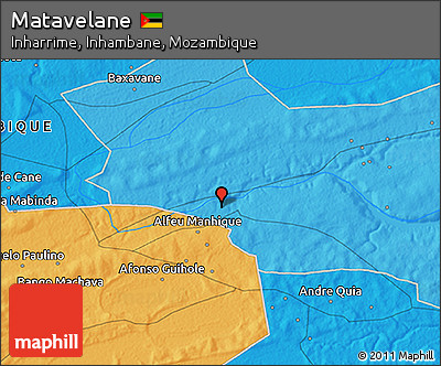 Political 3D Map of Matavelane