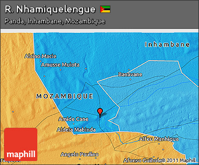 Political 3D Map of R. Nhamiquelengue