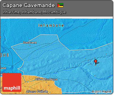 Political 3D Map of Capane Gavemande
