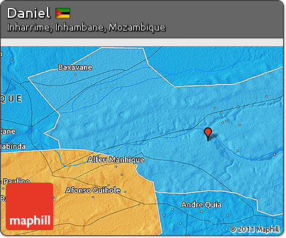 Political 3D Map of Daniel