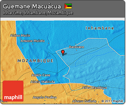 Political 3D Map of Guemane Macuácua