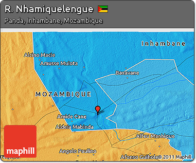 Political 3D Map of R. Nhamiquelengue