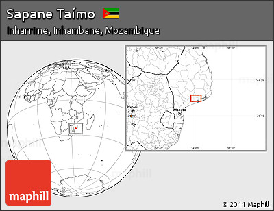 Blank Location Map of Sapane Taímo