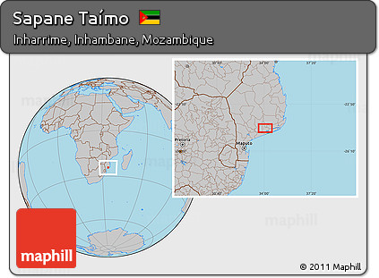 Gray Location Map of Sapane Taímo