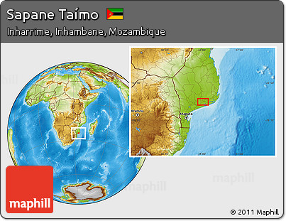 Physical Location Map of Sapane Taímo