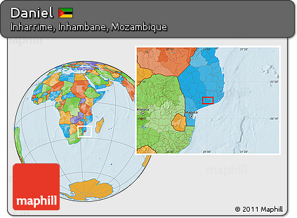 Political Location Map of Daniel