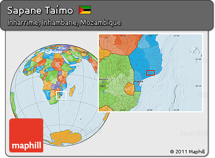 Political Location Map of Sapane Taímo