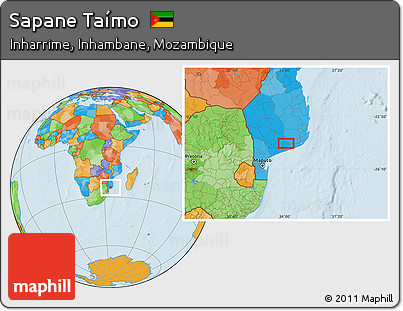 Political Location Map of Sapane Taímo