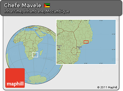 Savanna Style Location Map of Chefe Mavele