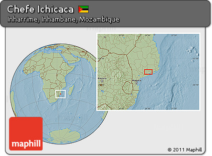 Savanna Style Location Map of Chefe Ichicaca, hill shading