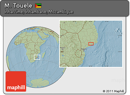 Savanna Style Location Map of M. Touele, hill shading