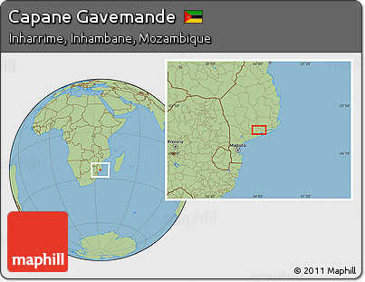 Savanna Style Location Map of Capane Gavemande