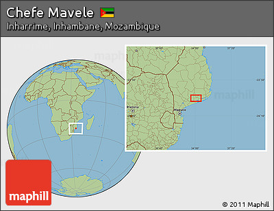 Savanna Style Location Map of Chefe Mavele