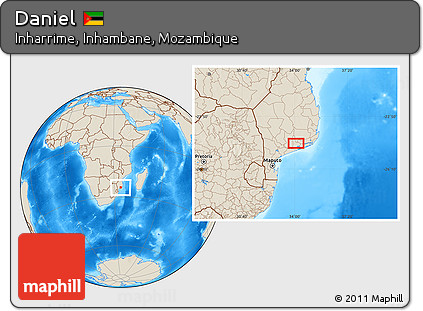Shaded Relief Location Map of Daniel