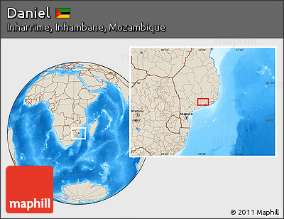 Shaded Relief Location Map of Daniel
