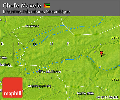 Physical Map of Chefe Mavele