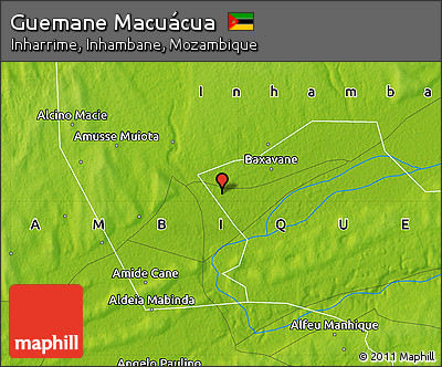Physical Map of Guemane Macuácua