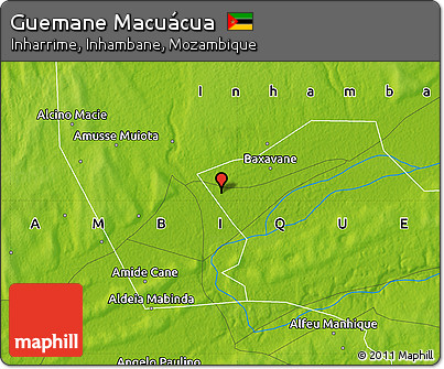 Physical Map of Guemane Macuácua