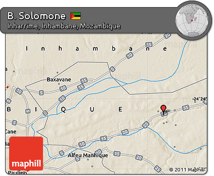 Shaded Relief Map of B. Solomone