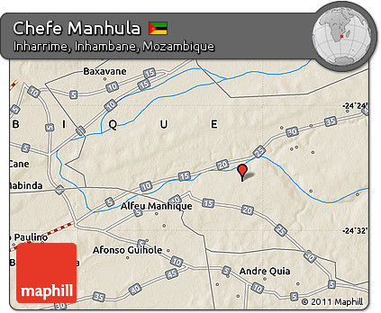 Shaded Relief Map of Chefe Manhula