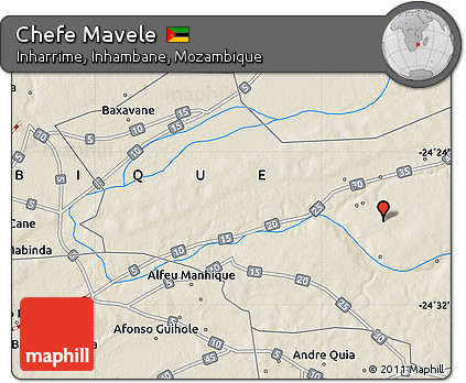 Shaded Relief Map of Chefe Mavele