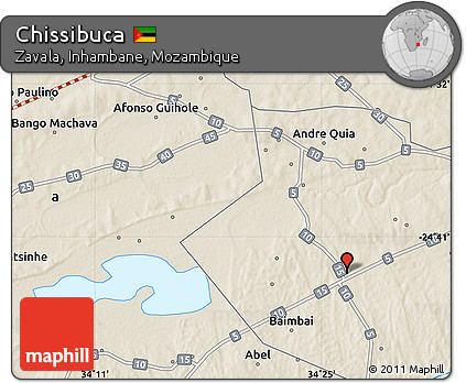 Shaded Relief Map of Chissibuca