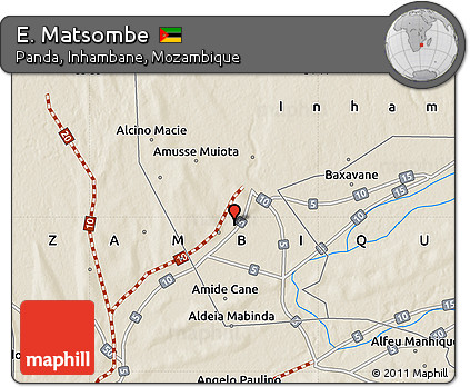 Shaded Relief Map of E. Matsombe