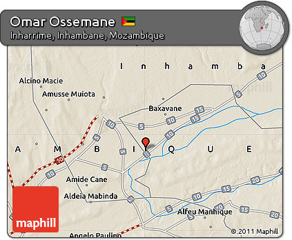 Shaded Relief Map of Omar Ossemane