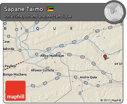 Shaded Relief Map of Sapane Taímo