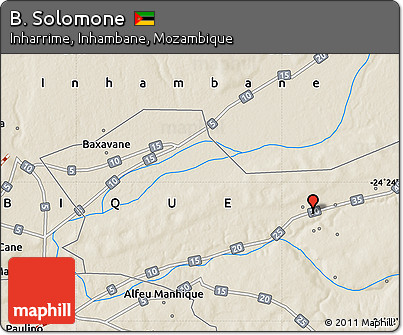 Shaded Relief Map of B. Solomone