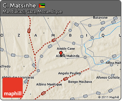 Shaded Relief Map of C. Matsinhe