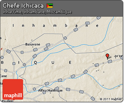 Shaded Relief Map of Chefe Ichicaca