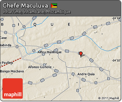 Shaded Relief Map of Chefe Maculuva