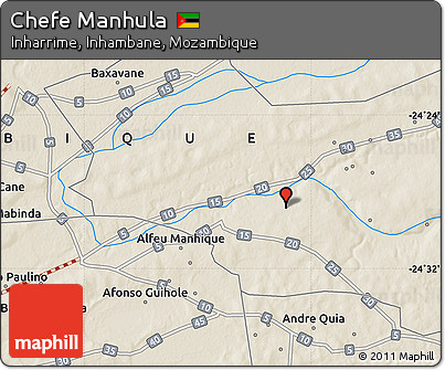 Shaded Relief Map of Chefe Manhula