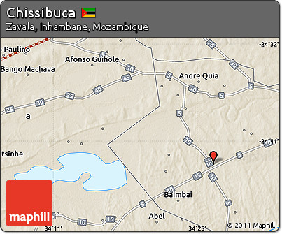 Shaded Relief Map of Chissibuca