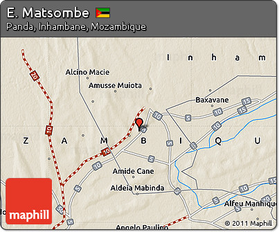 Shaded Relief Map of E. Matsombe