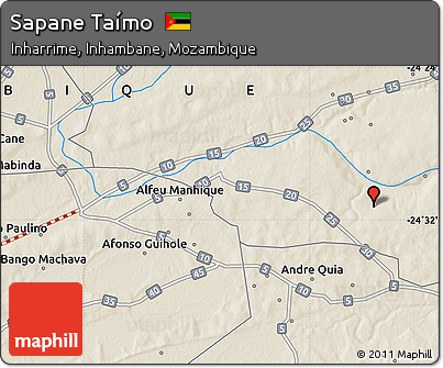 Shaded Relief Map of Sapane Taímo