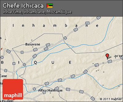 Shaded Relief Map of Chefe Ichicaca