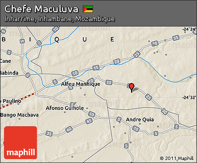 Shaded Relief Map of Chefe Maculuva
