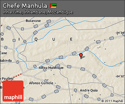 Shaded Relief Map of Chefe Manhula