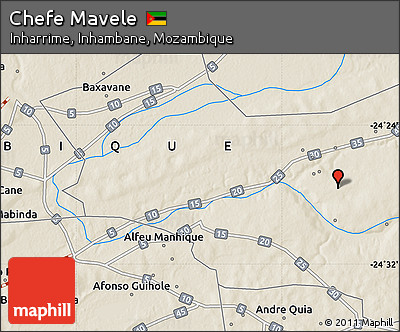 Shaded Relief Map of Chefe Mavele