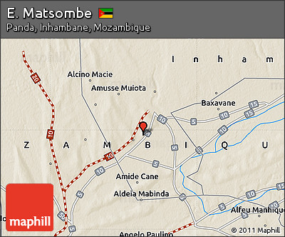 Shaded Relief Map of E. Matsombe