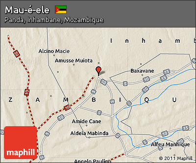 Shaded Relief Map of Mau-é-ele