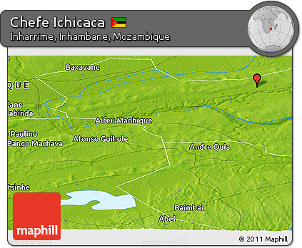 Physical Panoramic Map of Chefe Ichicaca