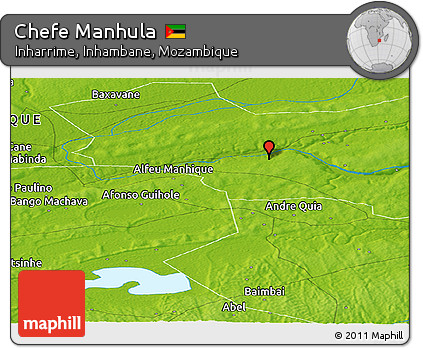 Physical Panoramic Map of Chefe Manhula
