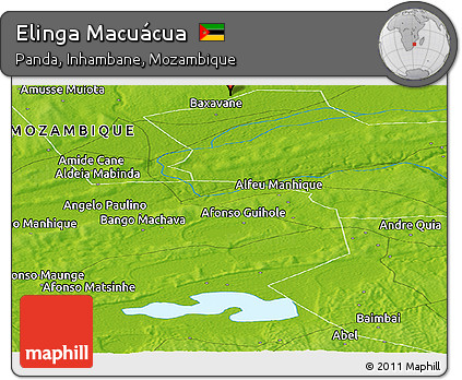 Physical Panoramic Map of Elinga Macuácua