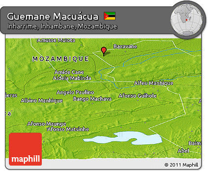 Physical Panoramic Map of Guemane Macuácua