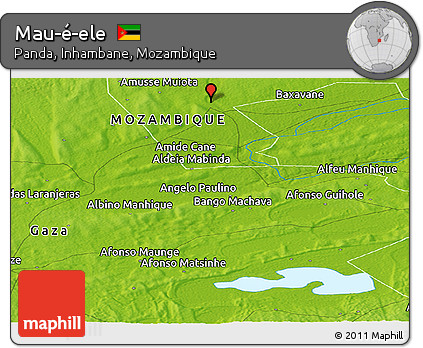 Physical Panoramic Map of Mau-é-ele