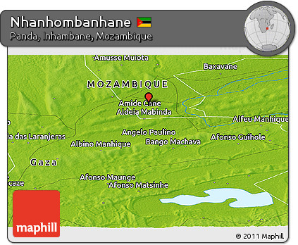 Physical Panoramic Map of Nhanhombanhane
